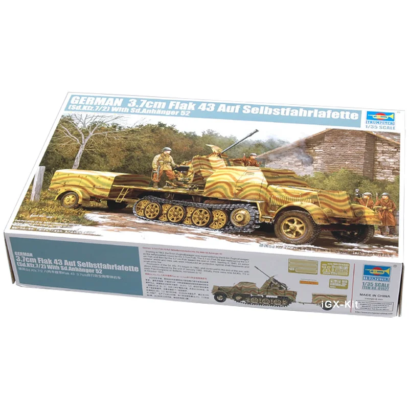 

Trumpeter 01527 1/35 Немецкий 37-миллиметровый Flak 43 Sd. KFZ. 7/2 полутрековый самоходный пистолет Военная пластиковая сборка набор для моделирования