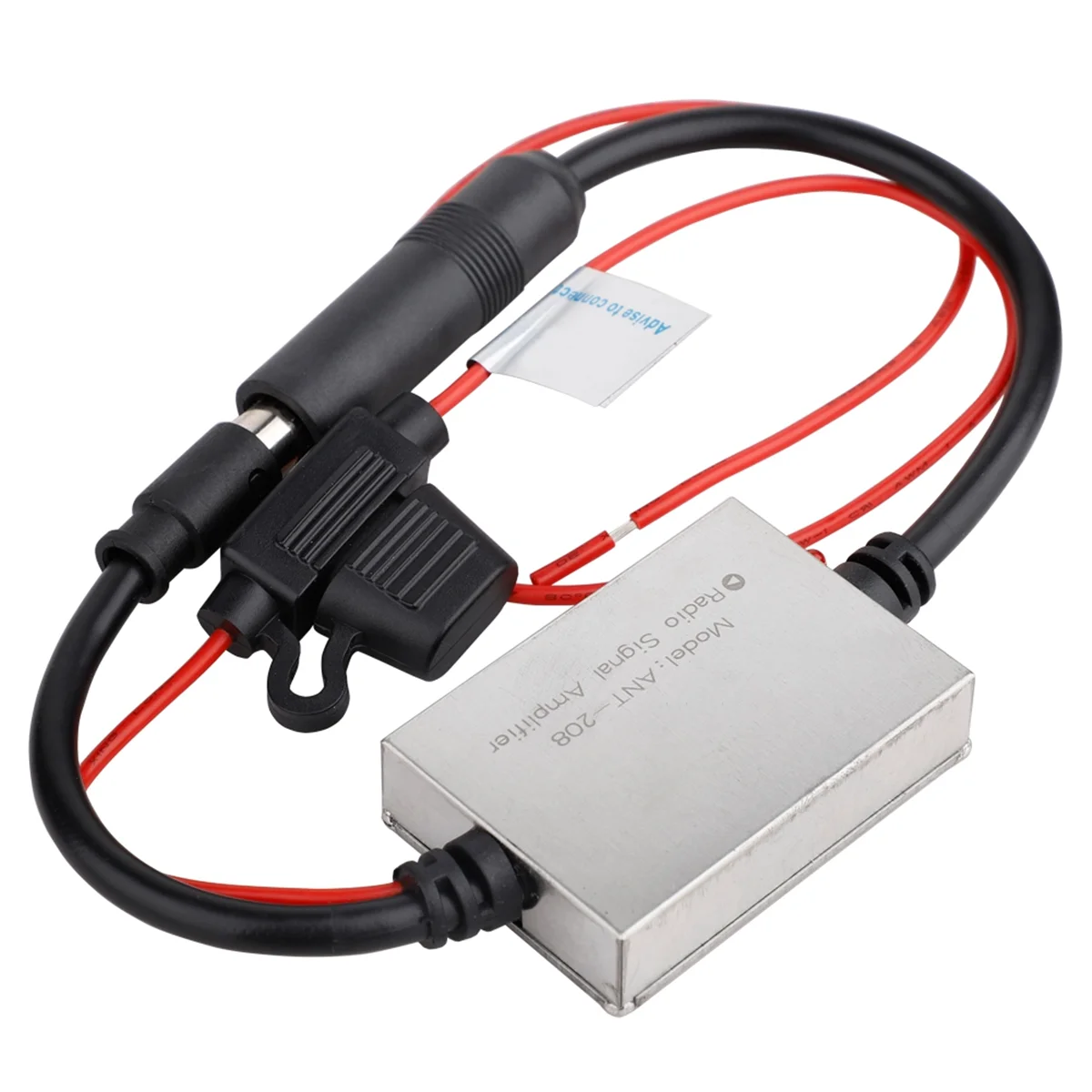 เครื่องขยายสัญญาณ FM ป้องกันการรบกวนโลหะเสาอากาศรถยนต์วิทยุ Universal Auto FM Booster Amp อะไหล่รถยนต์