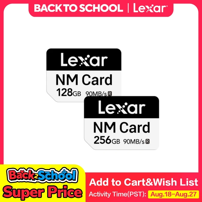 Карта памяти Lexar NM, карта 128 ГБ, скорость чтения до 90 Мб/с, 256 ГБ, 512 ГБ, Nano TF карта для телефона Huawei