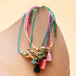 ZMZY Bohemian style Women's Bracelet Shell Bead Adjustable Bracelet Daily Gift Giving Tassel Charm Jewelry