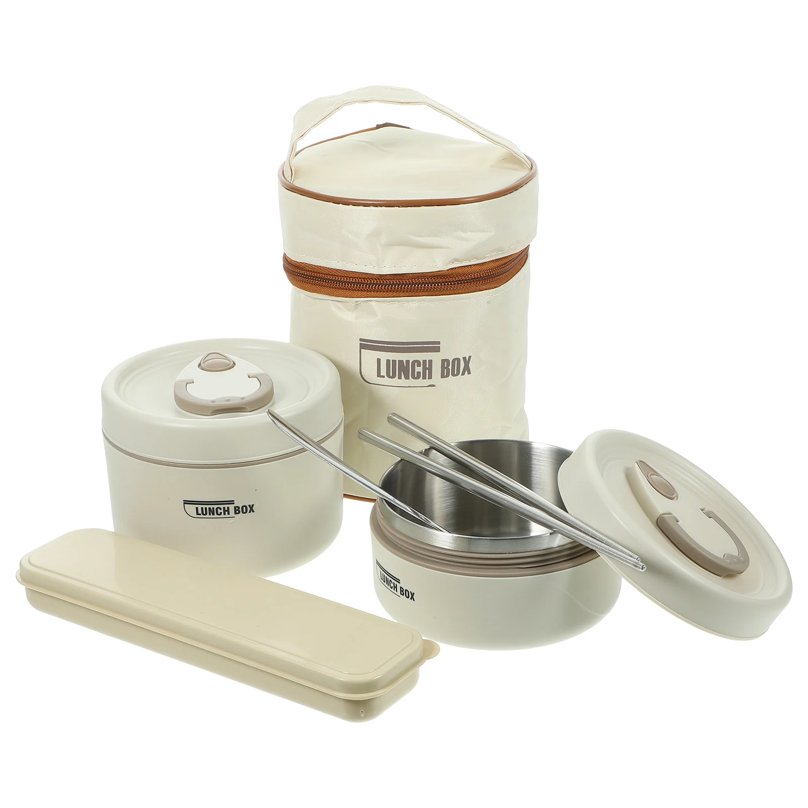 

Portable Insulated Stainless Steel Lunch Bowl Set Wave Safe Dual Layer Lunch Box Accessories