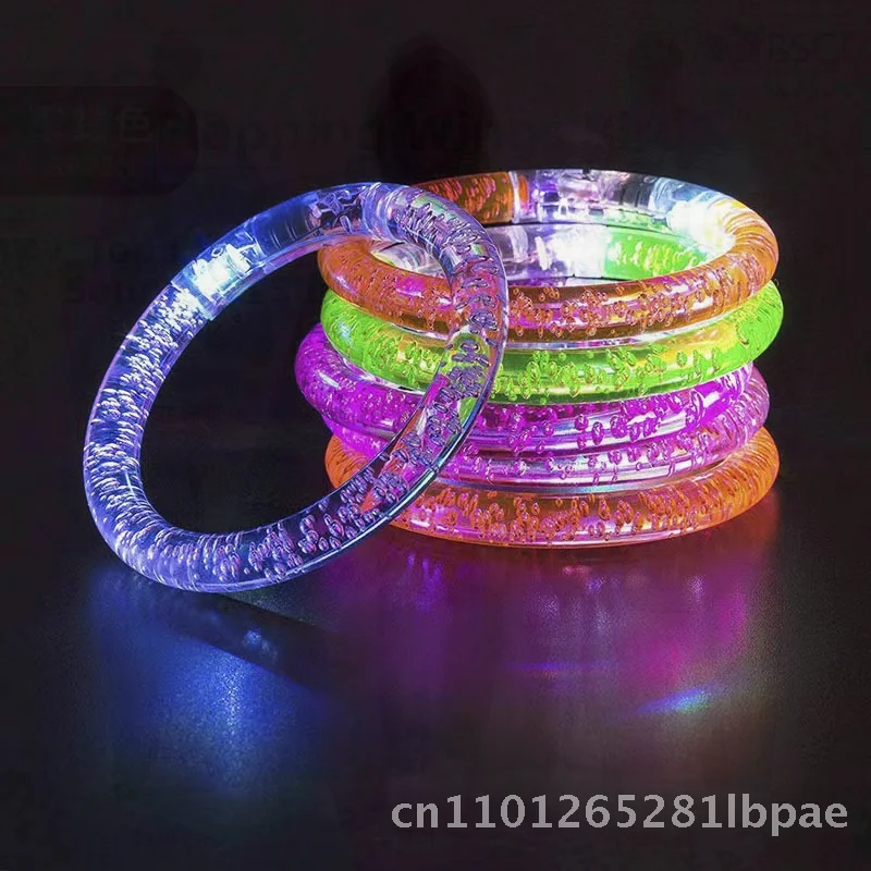 กำไลข้อมือ LED กระพริบเรืองแสงสำหรับงานคอนเสิร์ต อุปกรณ์ปาร์ตี้ ของเล่นเชียร์  สายรัดข้อมือเรืองแสงในที่มืด งานฝีมือพลาสติก