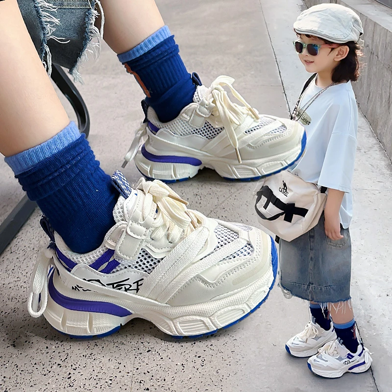 

Children's Sneakers Fashion Versatile Kids Causal Boys Sports Shoes for School Breathable Chunky 2026 New Girls Basketball Shoes