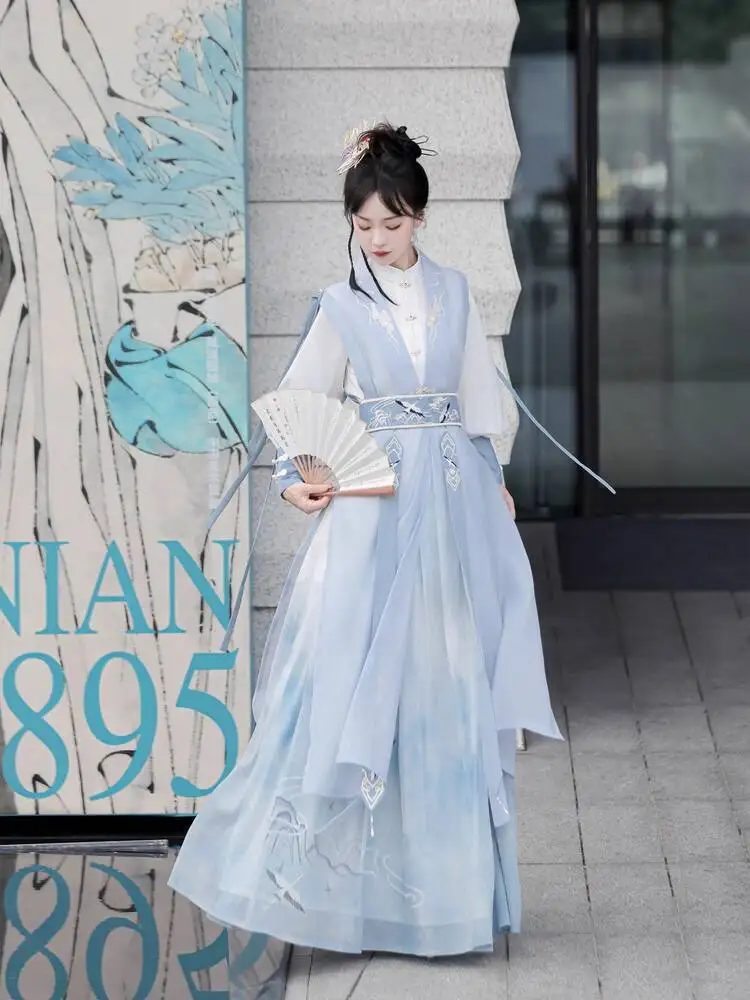 New Hanfu Women Improve Chinese Style Han Elements Tops Ru Skirt Fiesta Carnival Halloween Cos Cosplay