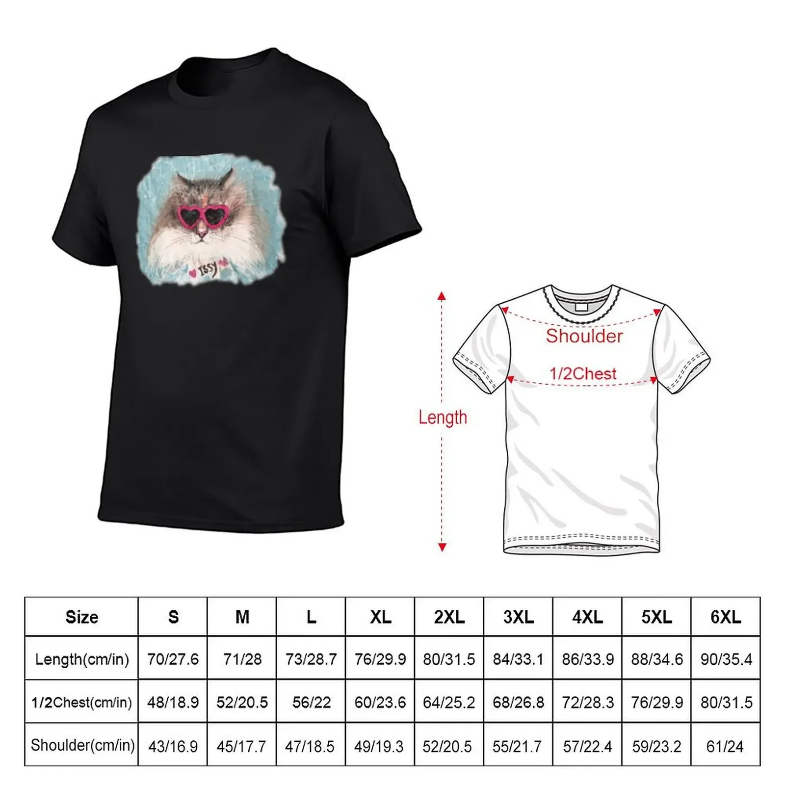 Issy the Cute Cat T-Shirt tops man clothes vintage t shirt men