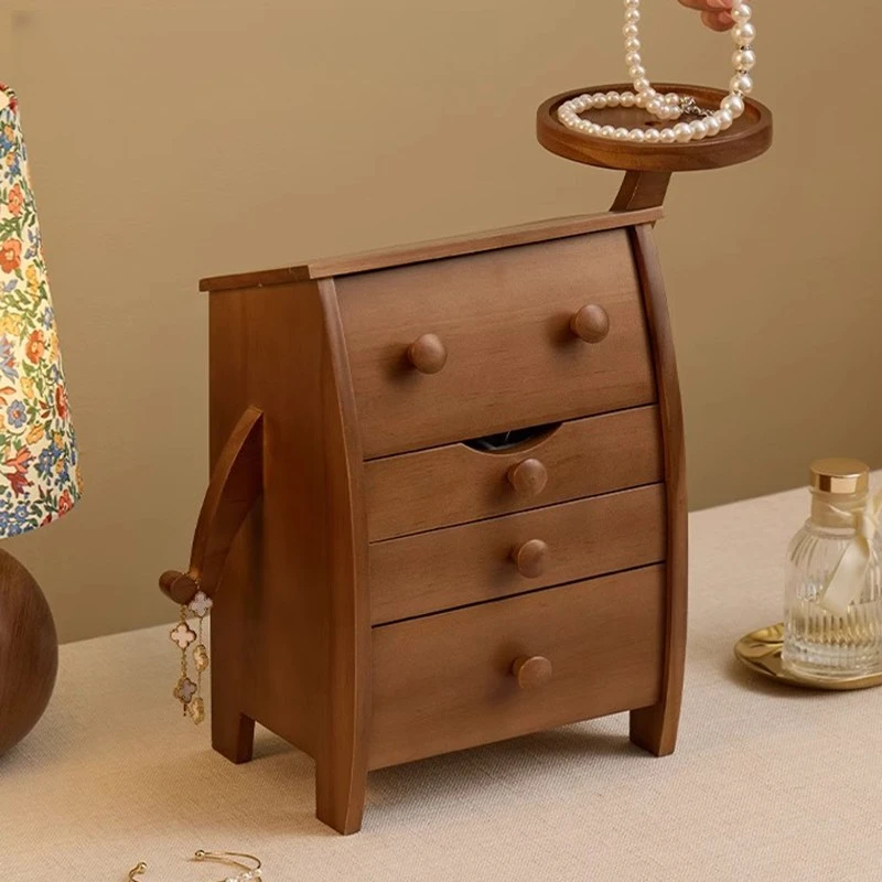 

Wooden Jewelry Storage Box Earring Necklace Organizer Box Bracelet Ring Birthday Gift Jewelry Boxes Display Stand with Packaging