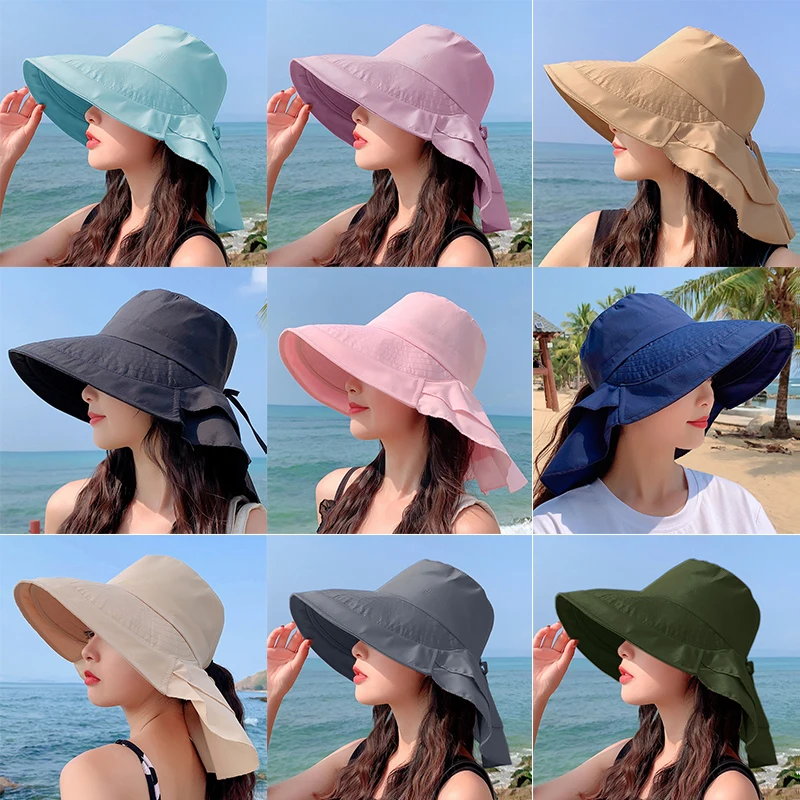 

Sun Protection Hat Travel Fisherman Hat New Hat Women's Summer Neck Outdoor Cycling Sun Hat Protection