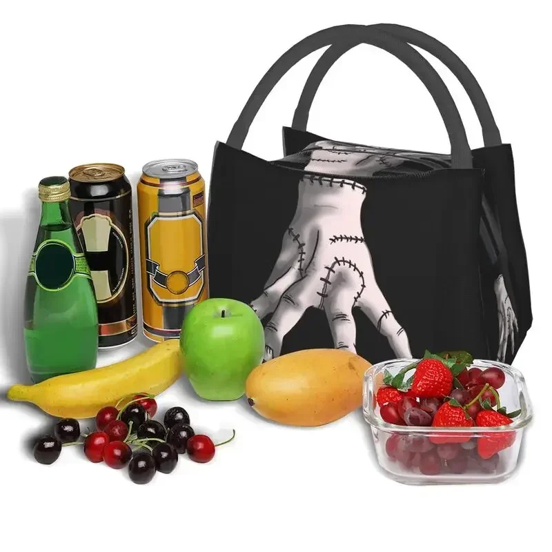 Halloween Gothic Wednesday Addams Horror Comedy TV Insulated Lunch Bags Leakproof Thermal Cooler Lunch Box Office Picnic Travel