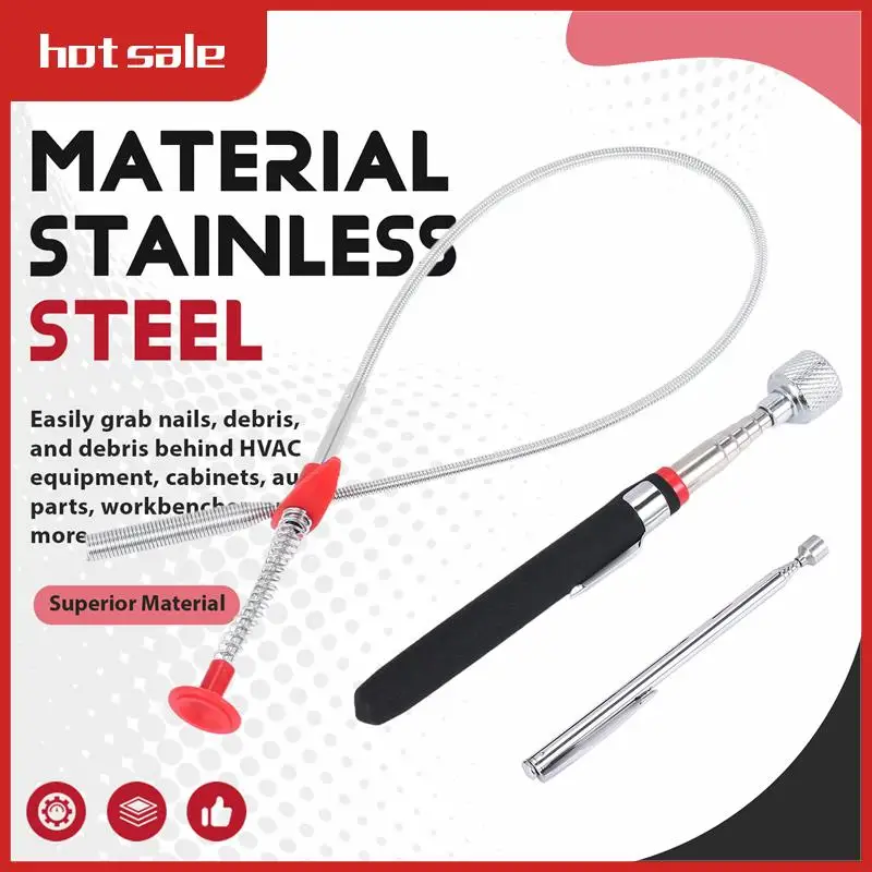 

A21R-3 Pack Pick-Up Tool Set Magnetic Pick Up Tools Retrieving Telescoping Magnet Pickup Tools Bendable Curve Grabber