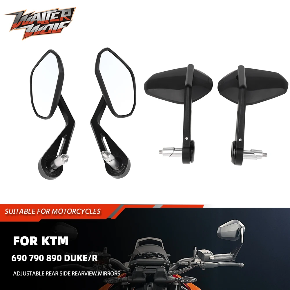 

Motorcycle Adjustable Rearview Mirror For 690 790 890 DUKE /R 790DUKE 890DUKE 690 DUKE E9 certification Handle Bar End Mirrors
