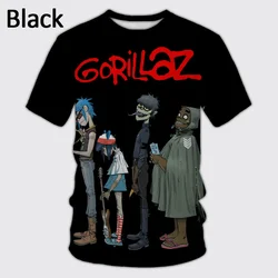 Gorillaz Rock Band Print Summer Men's O-Neck T-shirt Casual Short Sleeve Oversized T Shirts Fashion Tee Tops Trend Men Clothing