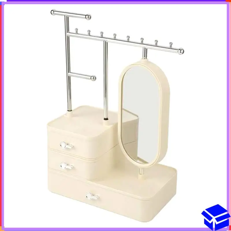 

Reliable Jewelry Box Organizer With Mirror And Drawer, Jewelry Storage Box For Earrings, Bracelets, Necklaces, Hair Accessories