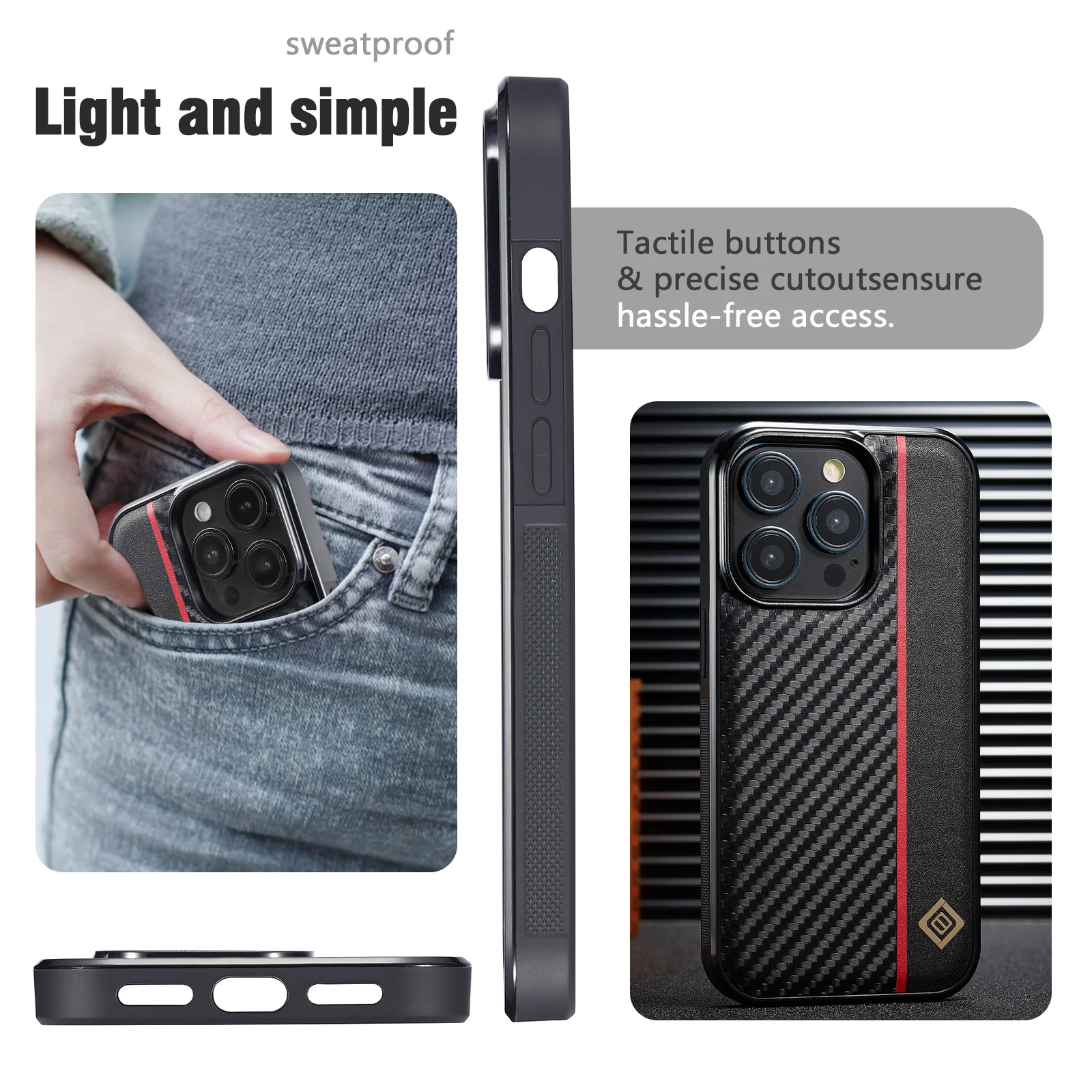 Carbon Fiber PU Leather Case For iPhone 17 16 14 15 Pro Max Air 13 11 12 Pro XR XS 8 7 Plus SE Protection Antiski Business Cover