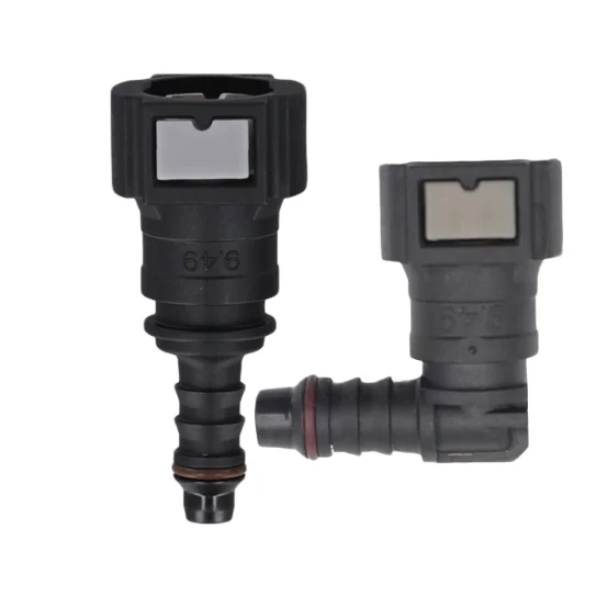 2pcs 5/16 8mm ID Fuel Line Quick Connect Fitting with Straight and Curved Ends for Seamless Hose Installation and Removal