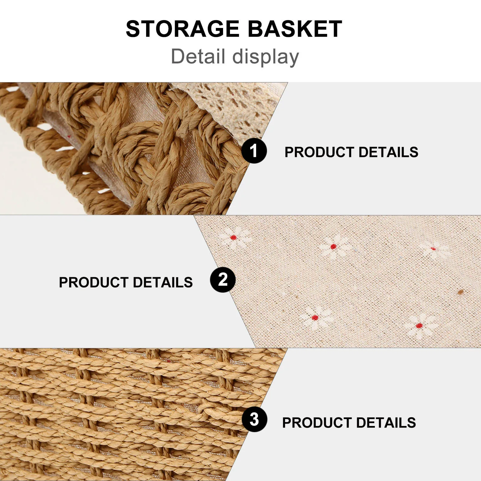 

Imitation Rattan Storage Basket Paper Rope Iron Compact Home Office Bedroom Living Storage Organizer Desk