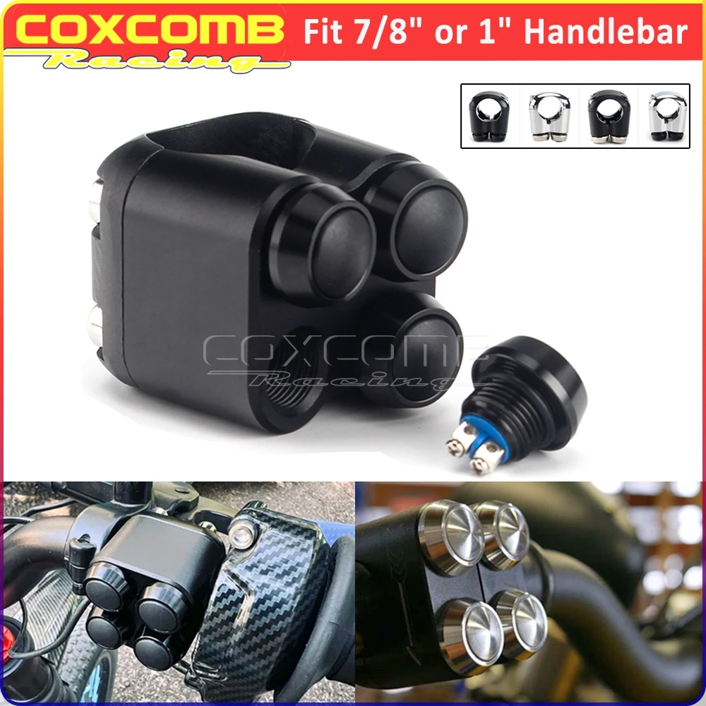 

22.2mm 25.4mm 7/8" 1" Handlebar Controller Switches Motorcycle Headlight Foglight Turn Signal Light Indicator Kill Switch Button