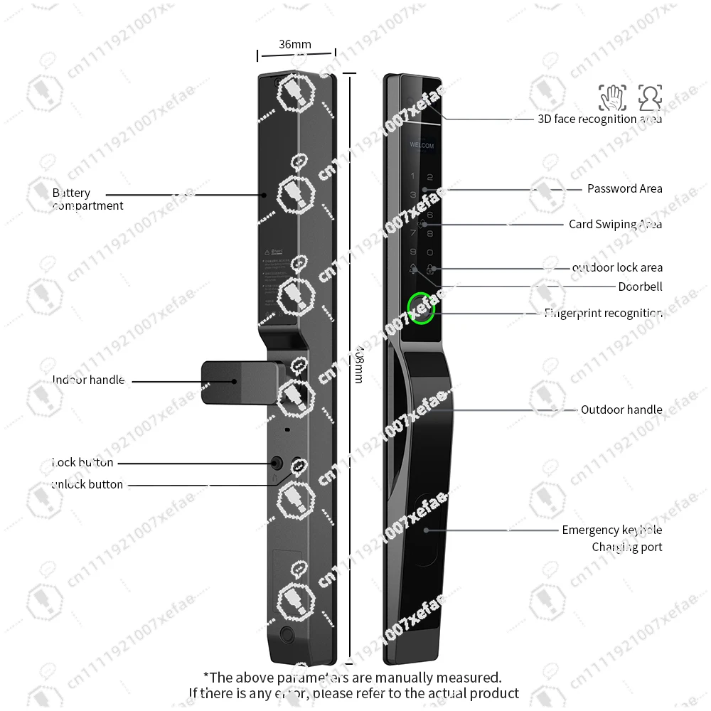 LZ1 3D face unlock palm vein technology aluminum alloy digital security lock