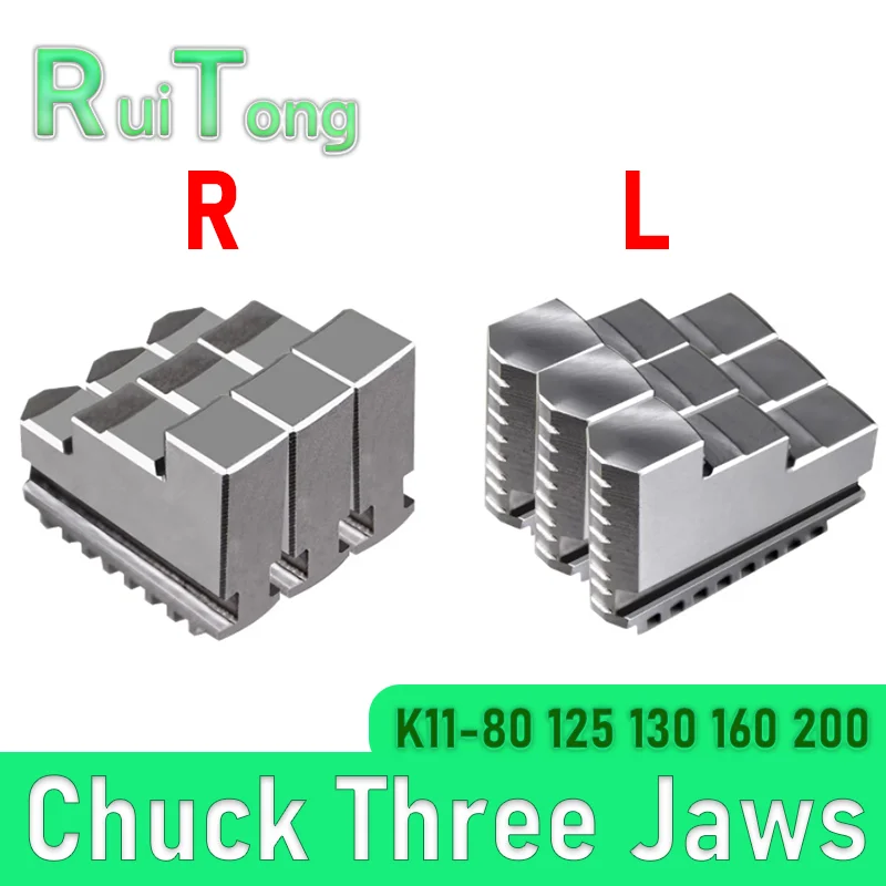 Chuck Three Jaws K11-80 K11-100 K11-125 K11-130 K11-160 K11-200 Universal Three-jaw Chuck Card Foot 3Pcs/Set Mechanical Lathe