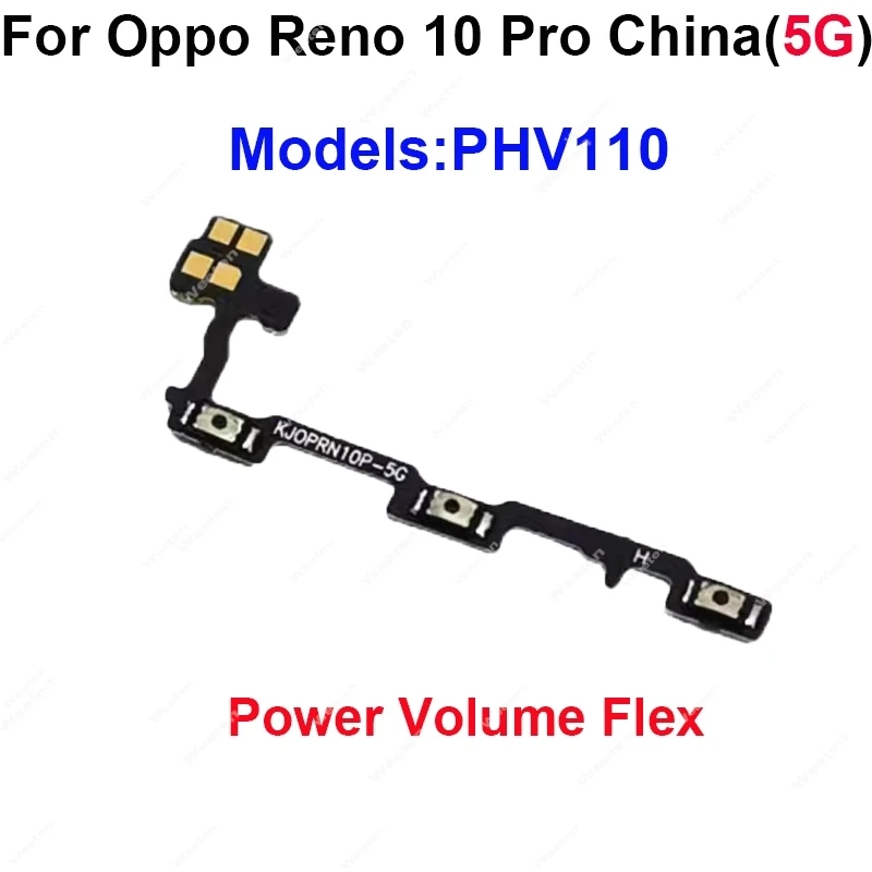 Câble flexible de Volume d'alimentation pour OPPO Reno 9 10 Pro + Plus 5G, boutons latéraux, clé de Volume d'alimentation, ruban flexible, pièces de rechange