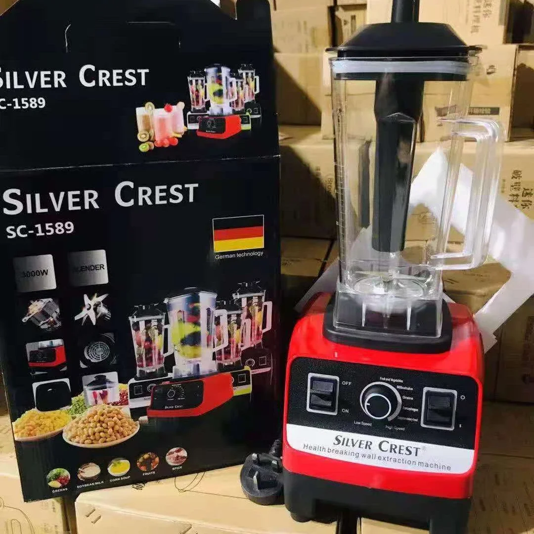 2L 4500W الفضة كريست الفاكهة متعددة الوظائف الكهربائية المحمولة خلاط قابلة للشحن فقط 1 الجرار