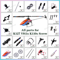 Wltoys XK K127 V911S RC Helicopter Accessories Head Canopy Receiver Board Blade Tail Motor Rotor Servo For K127 V911S Parts