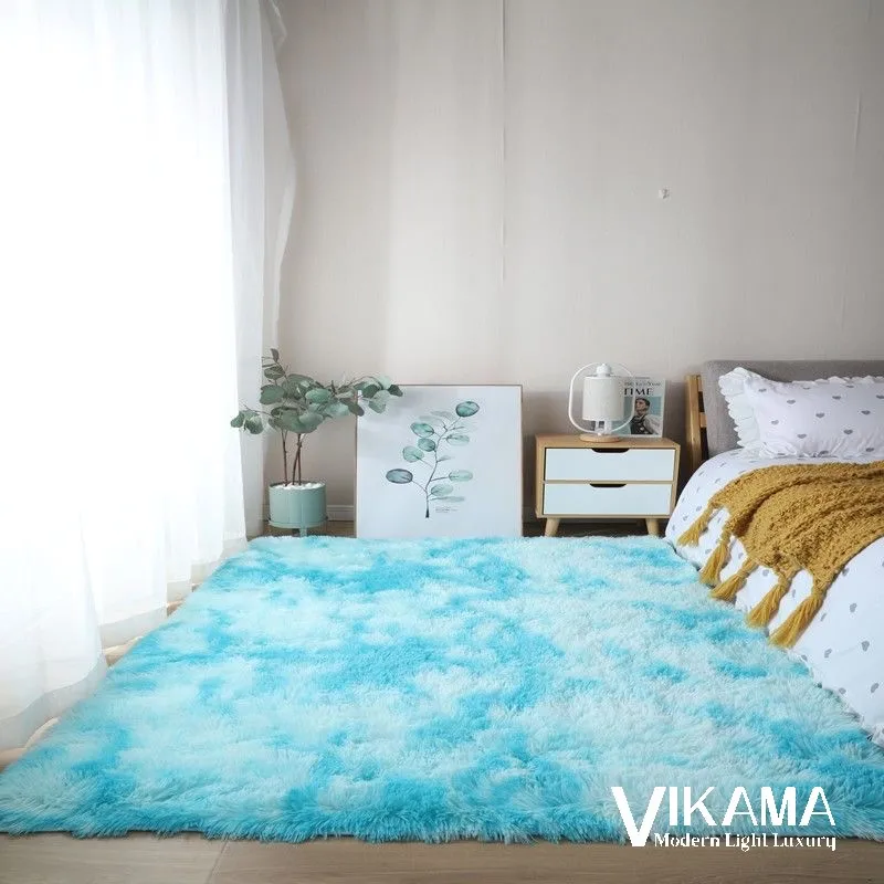 VIKAMA minimalist style light luxury carpet bedroom bedside plush soft fluffy living room girl study easy care floor mat