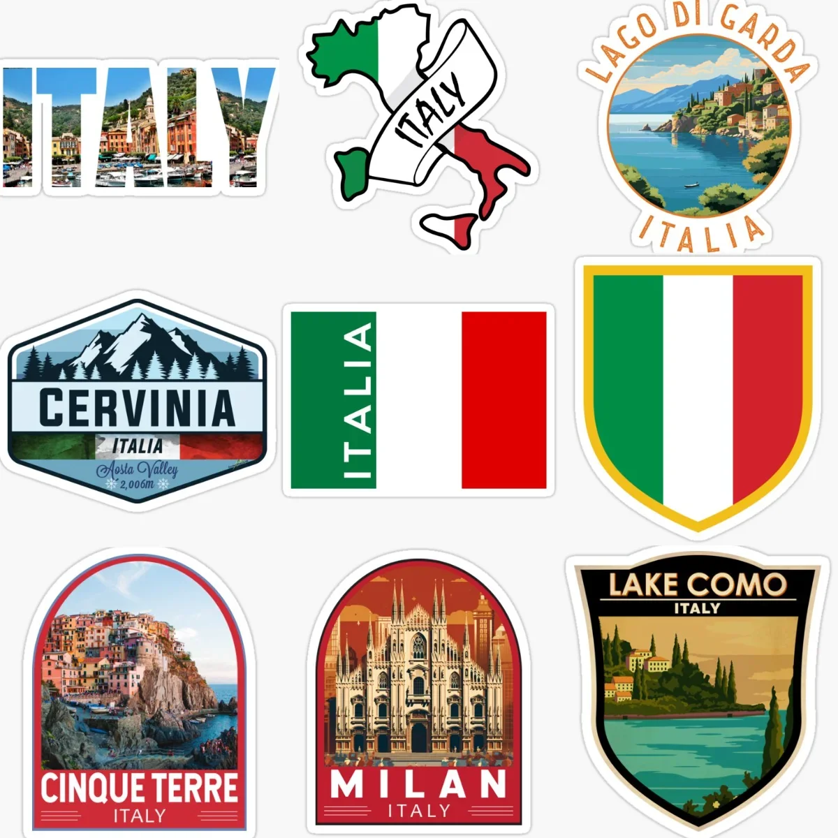 

Italy Italia Flag Map Landscape Emblem Creative Car Stickers for Car Bicycle Van Window Helmet Wall Decoration Accessories