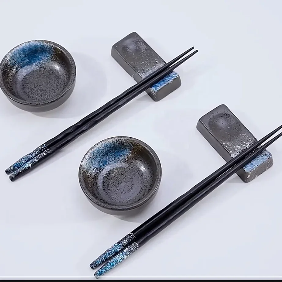 Juego de vajilla de sushi japonés, caja de regalo de alta gama, palillos de madera, plato de cerámica, juegos personalizados