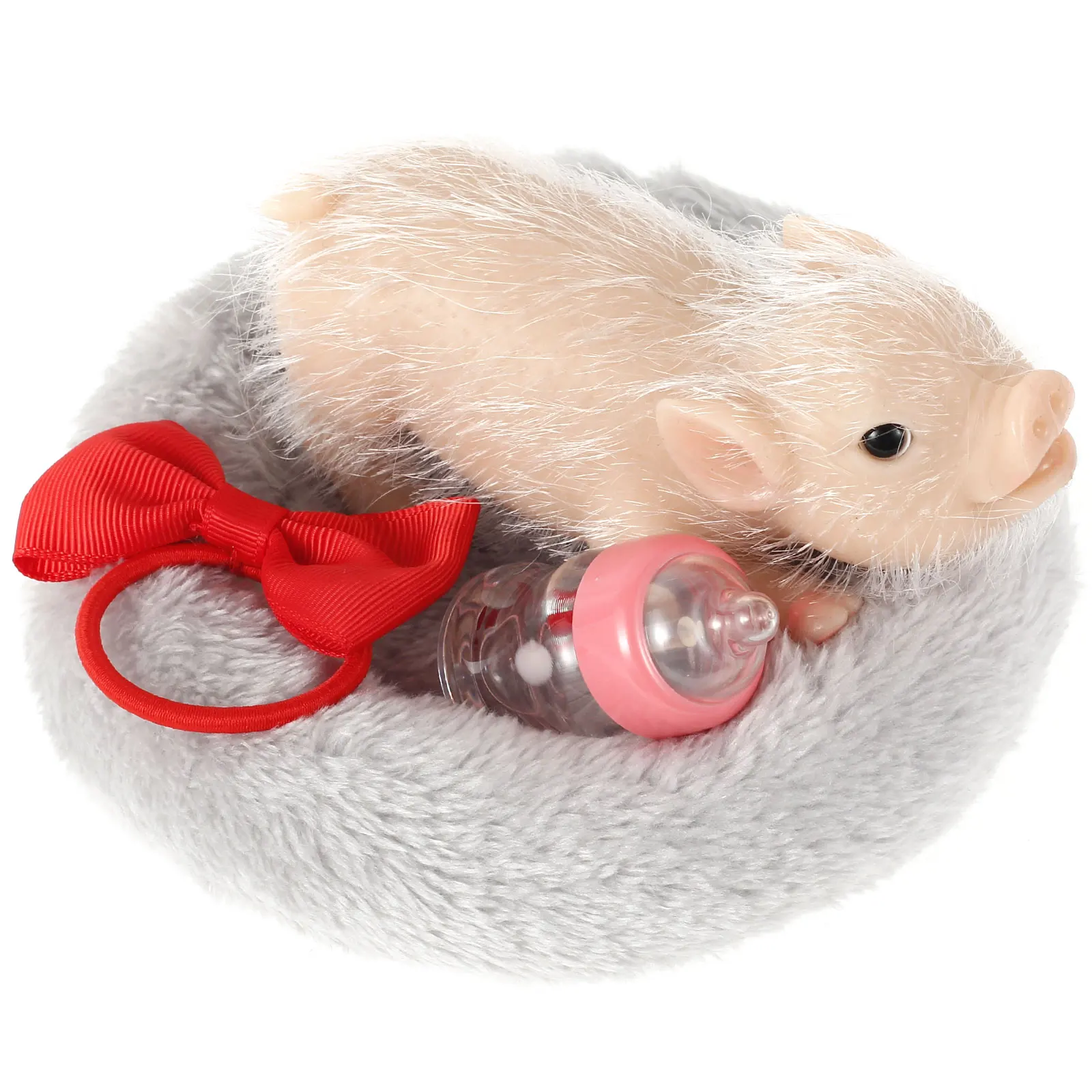 Simulation Pig Doll Pendant Soft Silicone Pig Doll Toy Body Hairy Pig Ornaments for Girls Boys Christmas Gifts Home Decoration