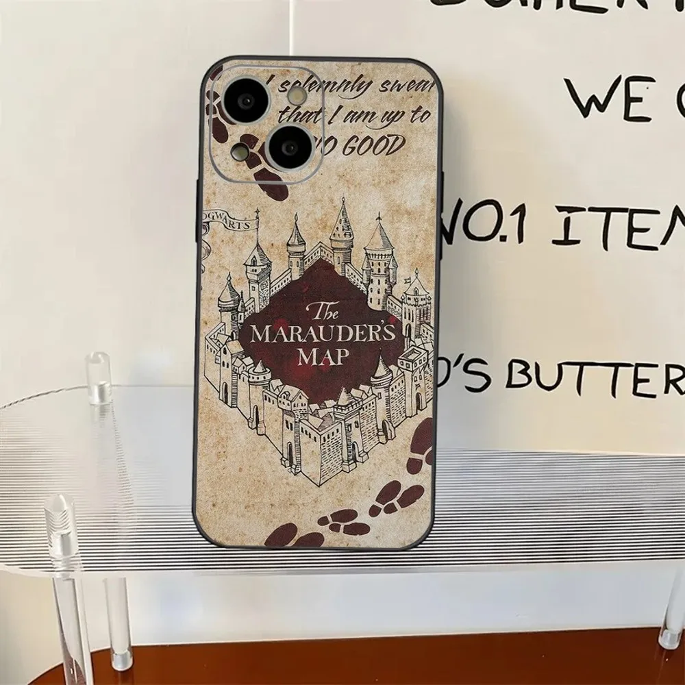 Map Marauder Map Train Ticket Art  Phone Case For iPhone 11,12,13,14,15,XS,XR,X,Mini,Pro,Max,Plus Shell image 4
