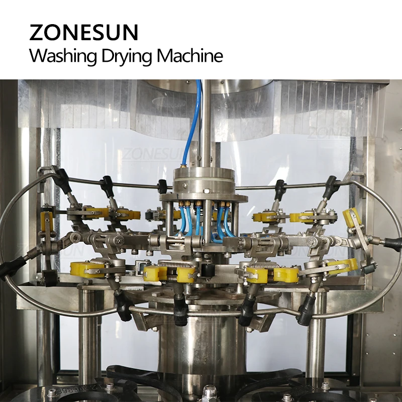 ZONESUN ZS-WB12A เครื่องซักผ้าและอบแห้งขวดอัตโนมัติพร้อมตัวจับแบบหมุนสําหรับไวน์น้ําเครื่องดื่มนมการผลิตจํานวนมาก