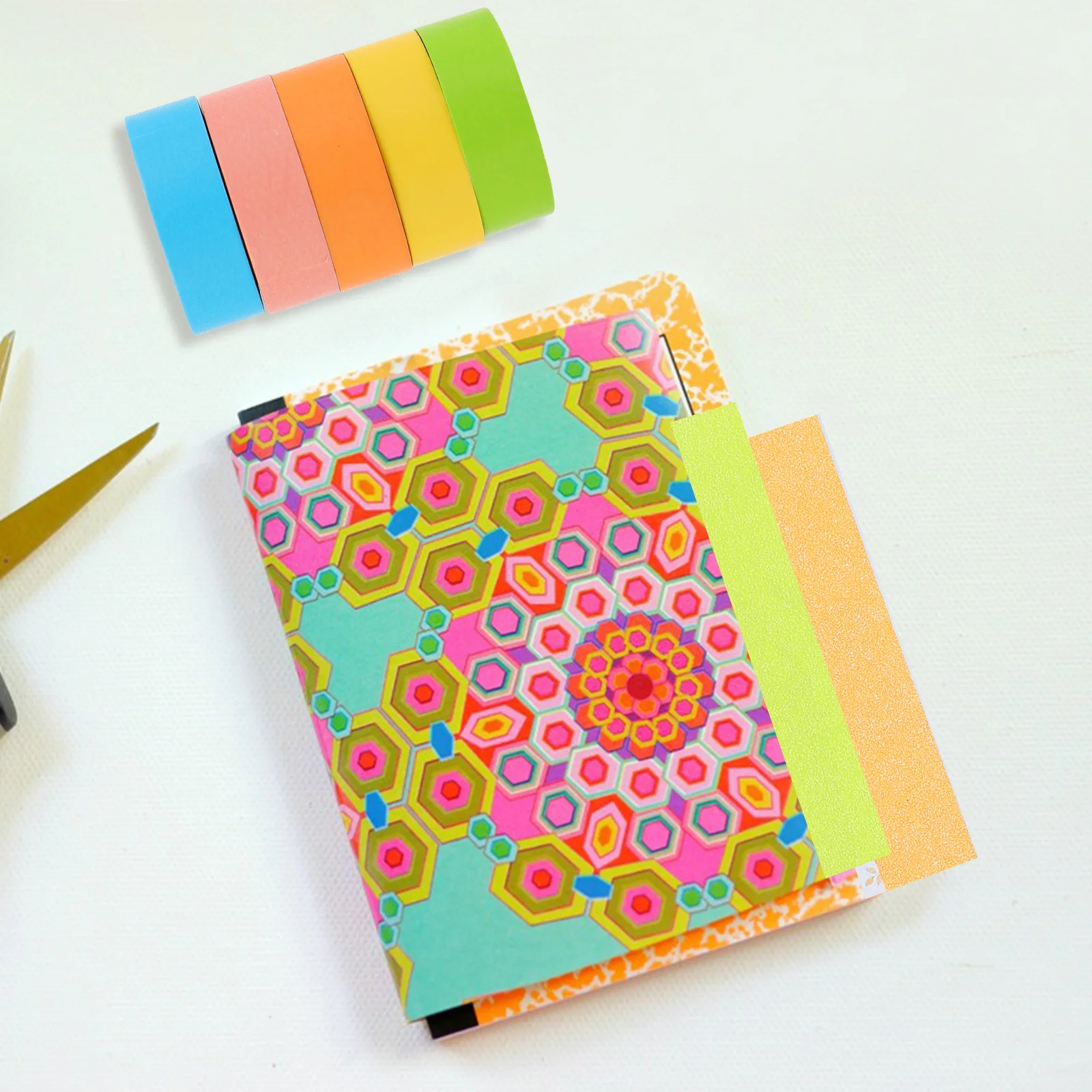 

5 Rolls Decorative Washi Tape Set Fine Workmanship Bright Colors Suitable for Sticker Journal Scrapbook Gift Ideas