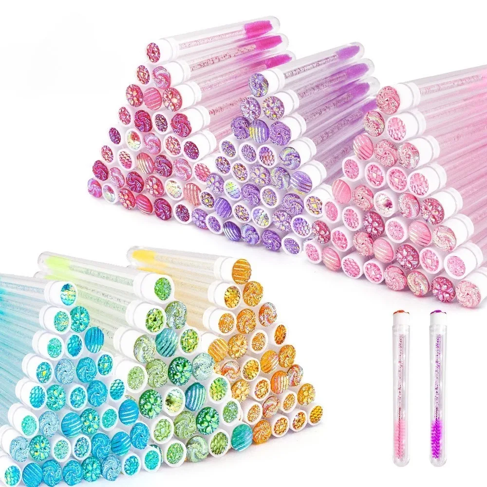 10 Uds. Cepillo de pestañas desechable, tubo de cepillo de pestañas reutilizable, varitas para rímel, tubos a prueba de polvo, carretes de pestañas, herramienta de maquillaje de almacenamiento