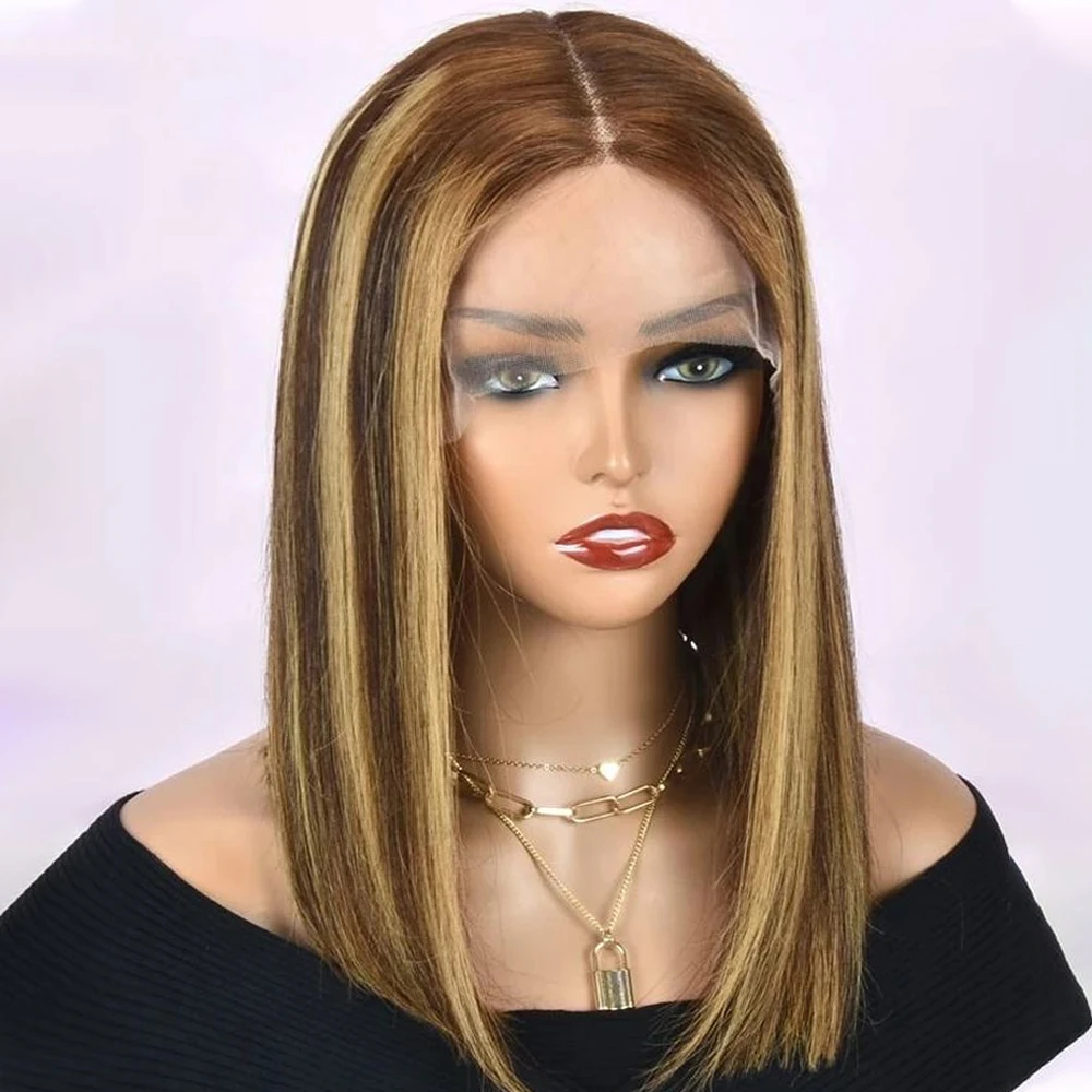 

P4/27 Straight Short Bob Human Hair Wigs 13X4 Lace Frontal Wig Human Hair Brazilian Hair Lace Front Wigs For Women