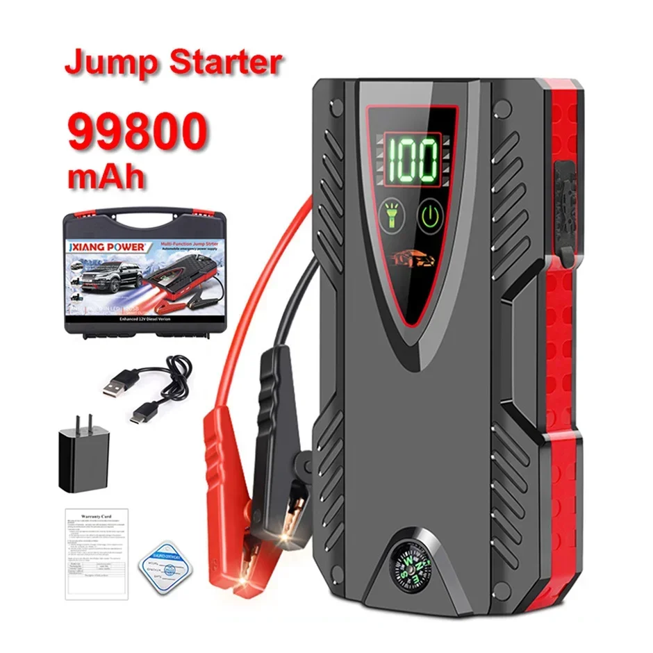 99800mah 1000A Car Jump Starter Portable Power Bank Booster Starting Device Starten Charger For Cars 12V 6.0L Articles For Cars