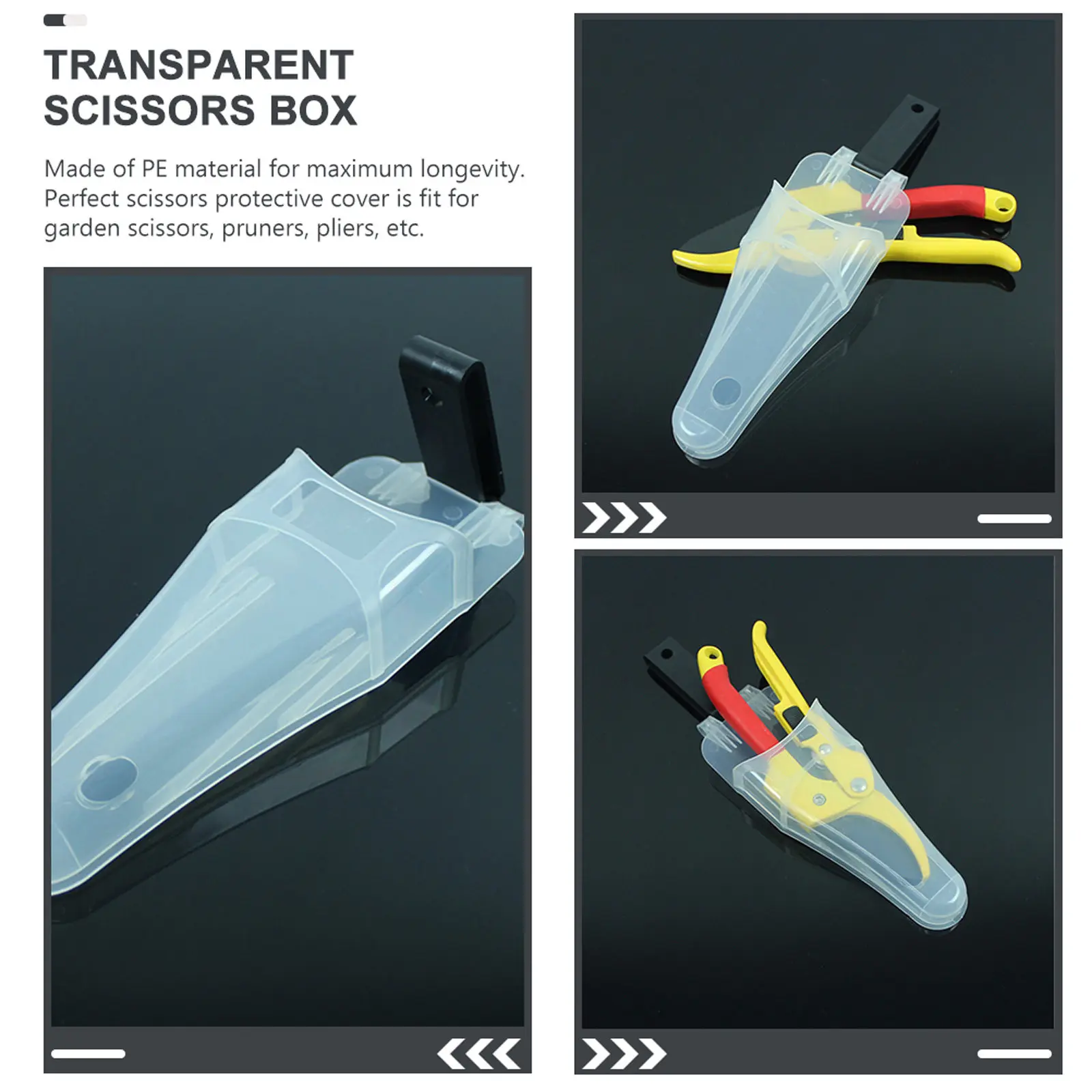 Scissors Protector Pe Material Garden Pruner Protective Case Waist Clip Transparent Storage Shears Pouch Multi-Function Tool Bag