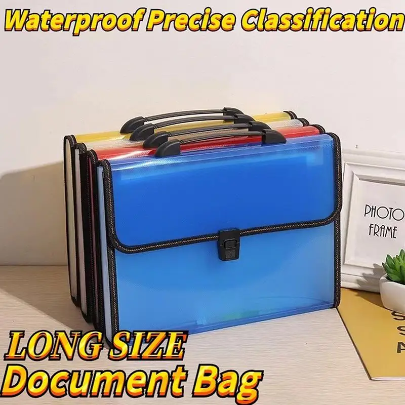 Long Bond Paper File Organizer Document Organizer Folder Long Size With Handle Large Capacity Multi-layer Portable