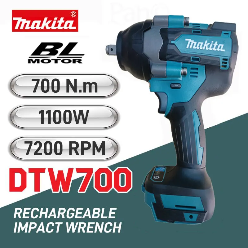 Imagem -06 - Makita-chave Elétrica sem Escova Multifunções Chave de Impacto de Lítio Recarregável Reparação Automática High Torque Dtw700 18v