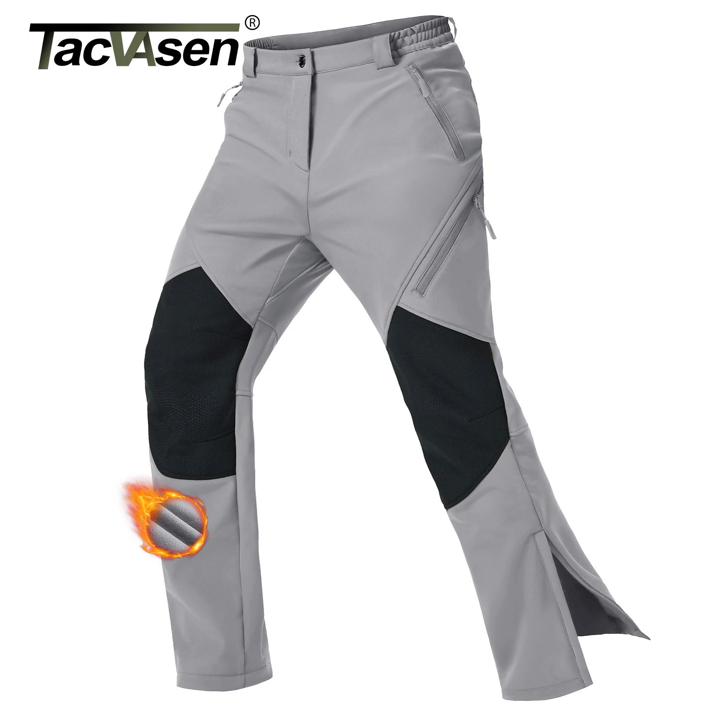 

TACVASEN Men's Winter Hiking Pants Fleece Lined Waterproof Softshell Trousers Warm Snow Ski Moutain Insulated Pants with Pockets
