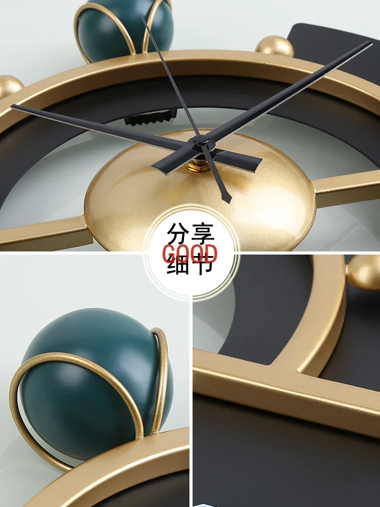 Home Decor Three-dimensional Wall Mounted Clock Wall Decoration Hanging Watch Living Room Decoration Light Luxury Clock