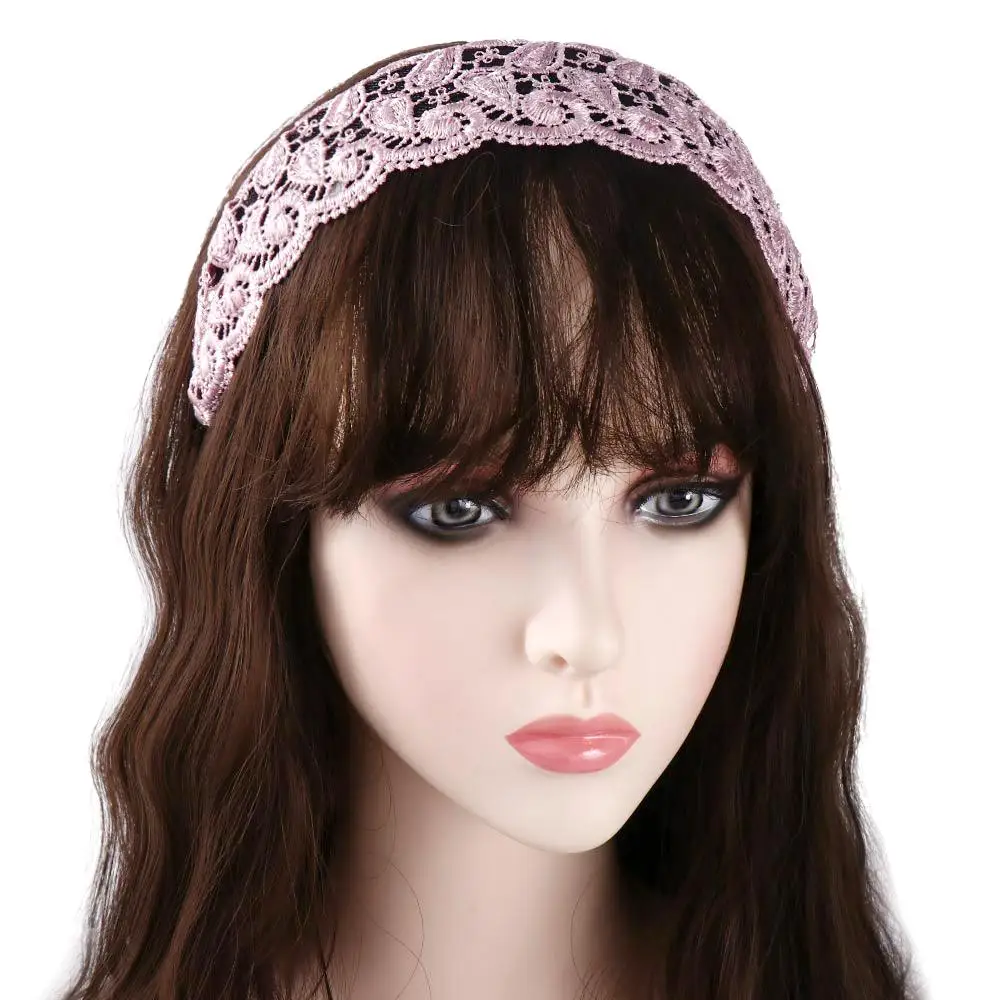 

Vintage Trendy For Girls Wide Side Wash Face Non Slip Headband Korean Head Wrap Lace Hairbands Women Hair Hoop