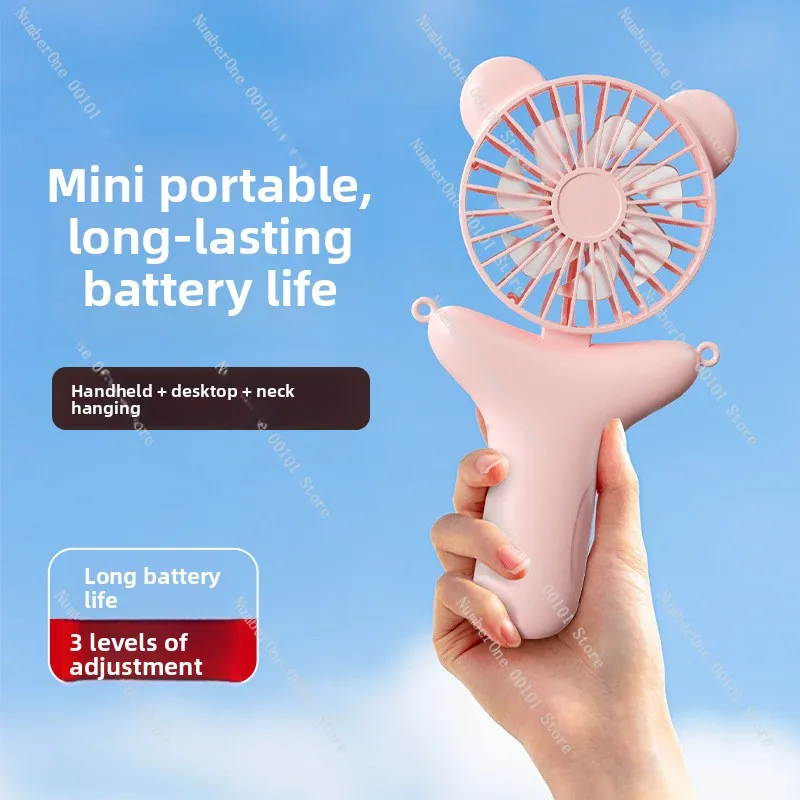 Handheld Folding USB Fan Desktop Small Student Outdoor Neck Fan Cross Border Convenient Charging