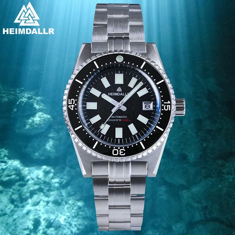 HEIMDALLR Men's Automatic Mechanical Wristwatch NH35 Ceramic Bezel Sapphire Crystal 200M Waterproof 316L Steel Original Watch