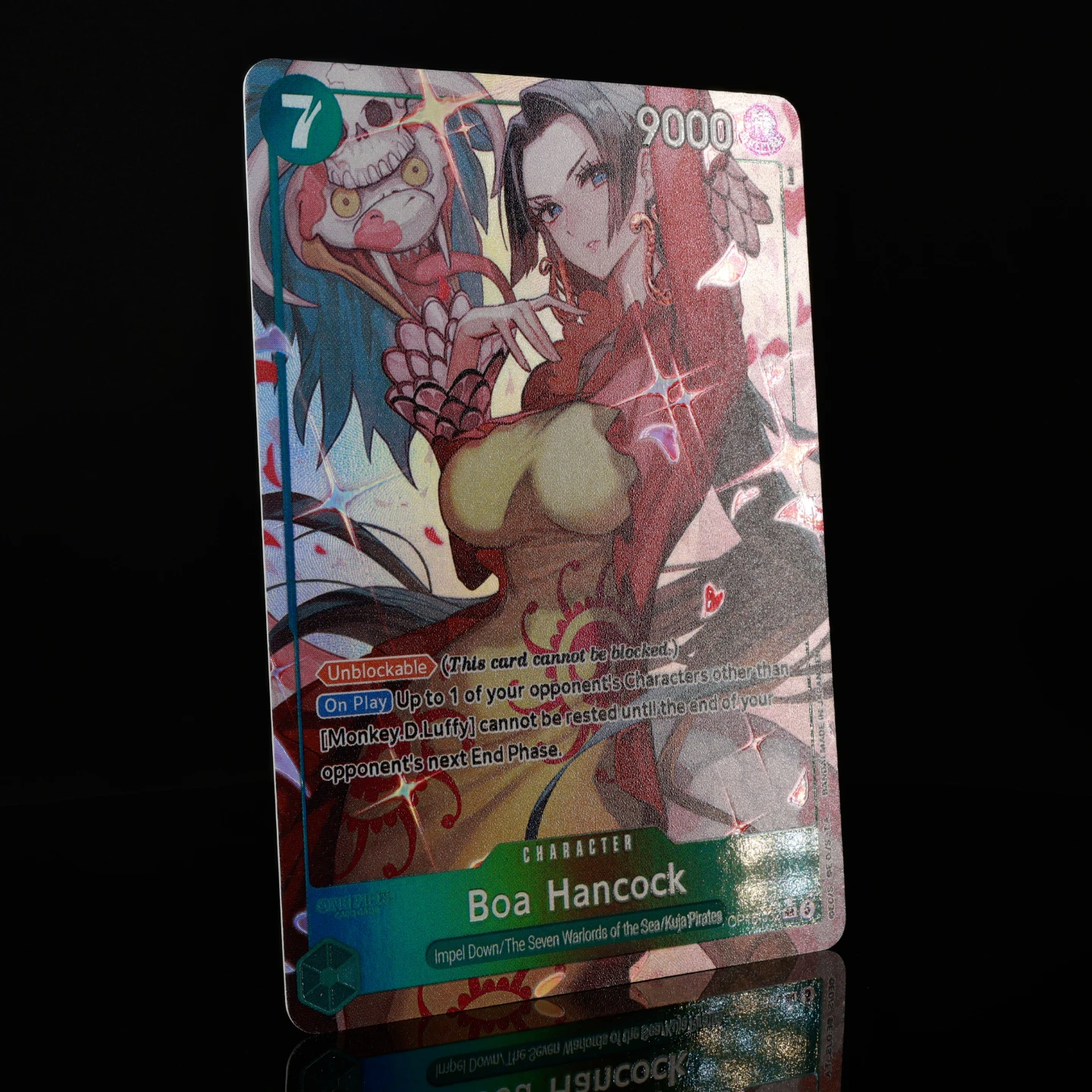 One Piece TCG OPCG English OP16-032 Boa Hancock AA 7 Cost Green Boa Textured Foil Card Anime Collectible Card