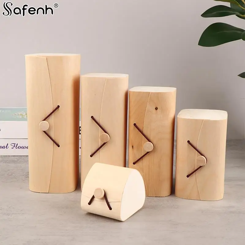 

Гладкая деревянная Подарочная коробка с крышкой, изогнутая подарочная упаковка, стандартная для домашнего хранения, декоративный органайзер для драгоценностей, деревянная коробка для хранения