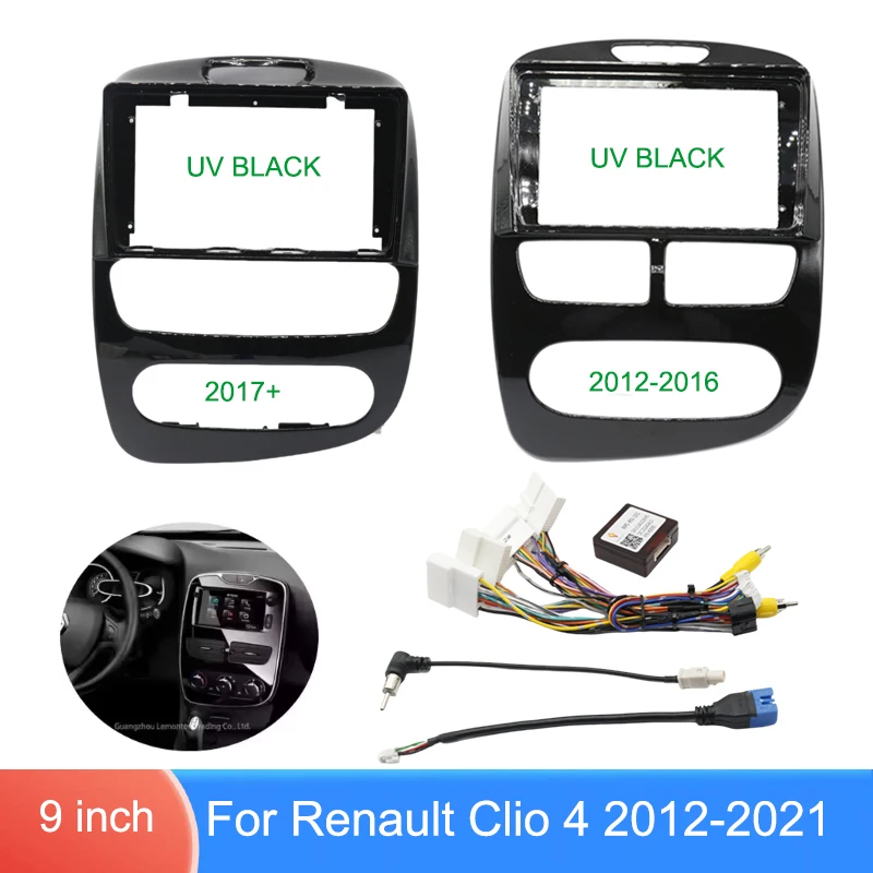 Für Renault Clio 4 2012-2021 9 Zoll Radio-Armaturenbrett-Blende mit Kabelbaum-Kit – Detail 3