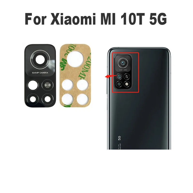 For Xiaomi Mi 10T Pro 5G Back Rear Camera Glass Lens Cover With Glue Sticker Adhesive MI10T