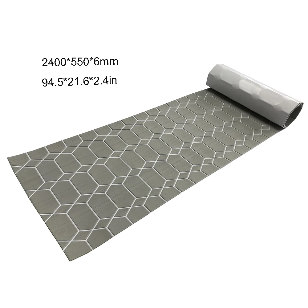 

1200*550*5mm Hexagon Faux Boat Decking Sheet EVA Foam Flooring Pad Accessories Marine Yacht pool Splicy Cut Carpet Self-adhesive