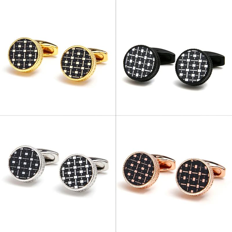 New Round Cufflinks for Men Trendy Wedding Business Cuff Links Suit Shirt Buttons Luxulry Jewelry Accessories