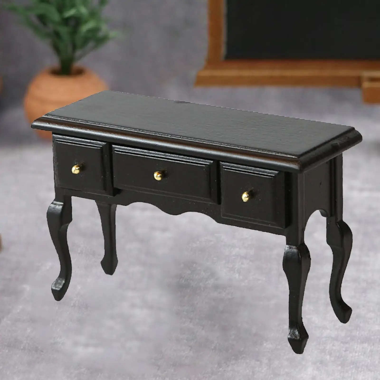 1/12 Dollhouse Writing Desk with Drawer Makeup Vanity Desk Model for Architectural Building DIY Projects Accessories Decoration